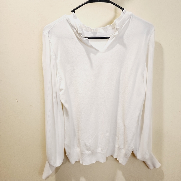 SIONI Milano White Pullover button Neck Sweater Top size M - Picture 8 of 14